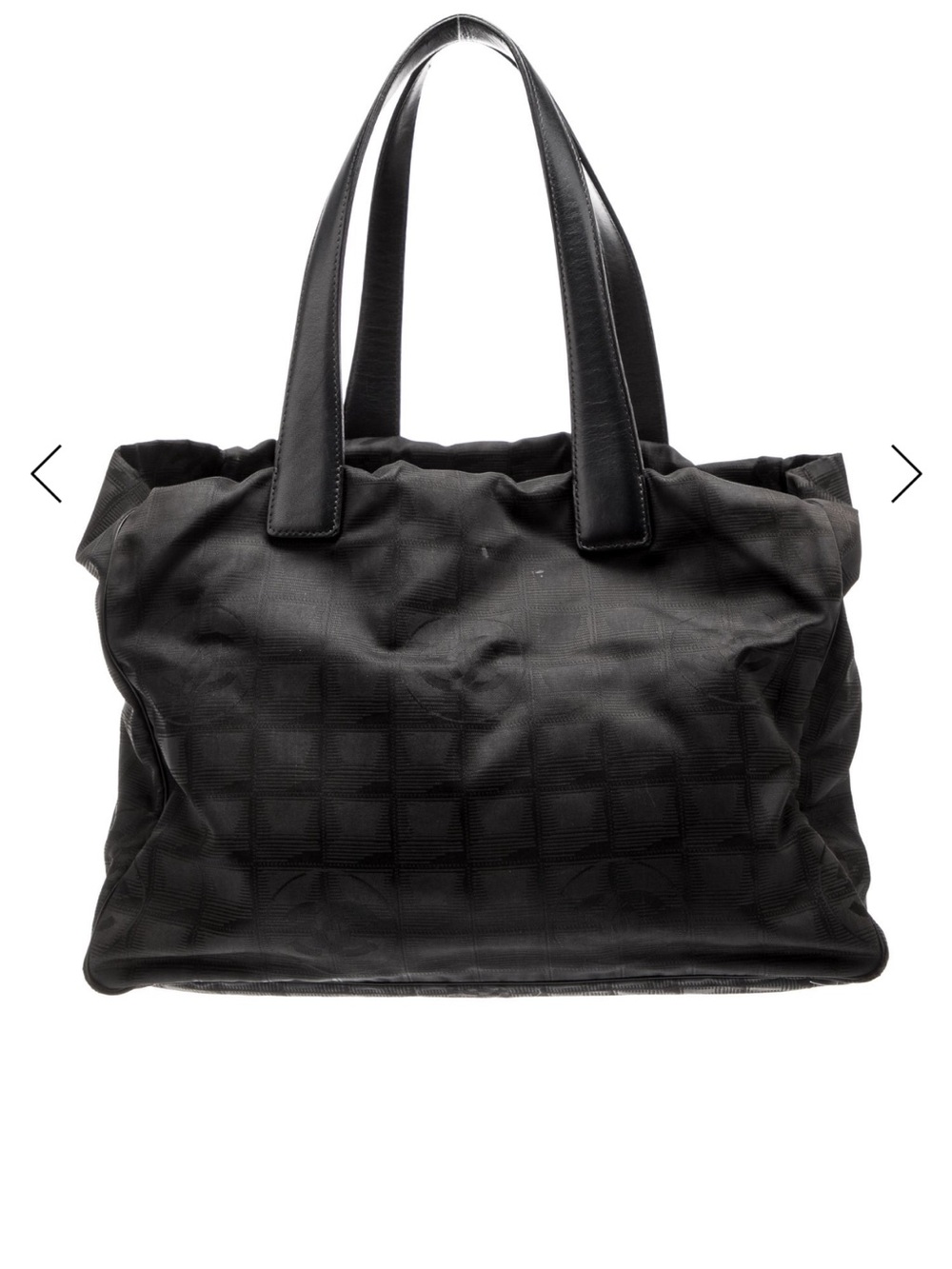 CHANEL Black Quilted Nylon Shoulder Tote